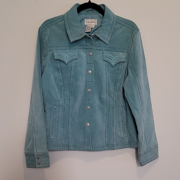 Live a Little Jackets & Blazers - Live A Little Aqua Leather Jacket